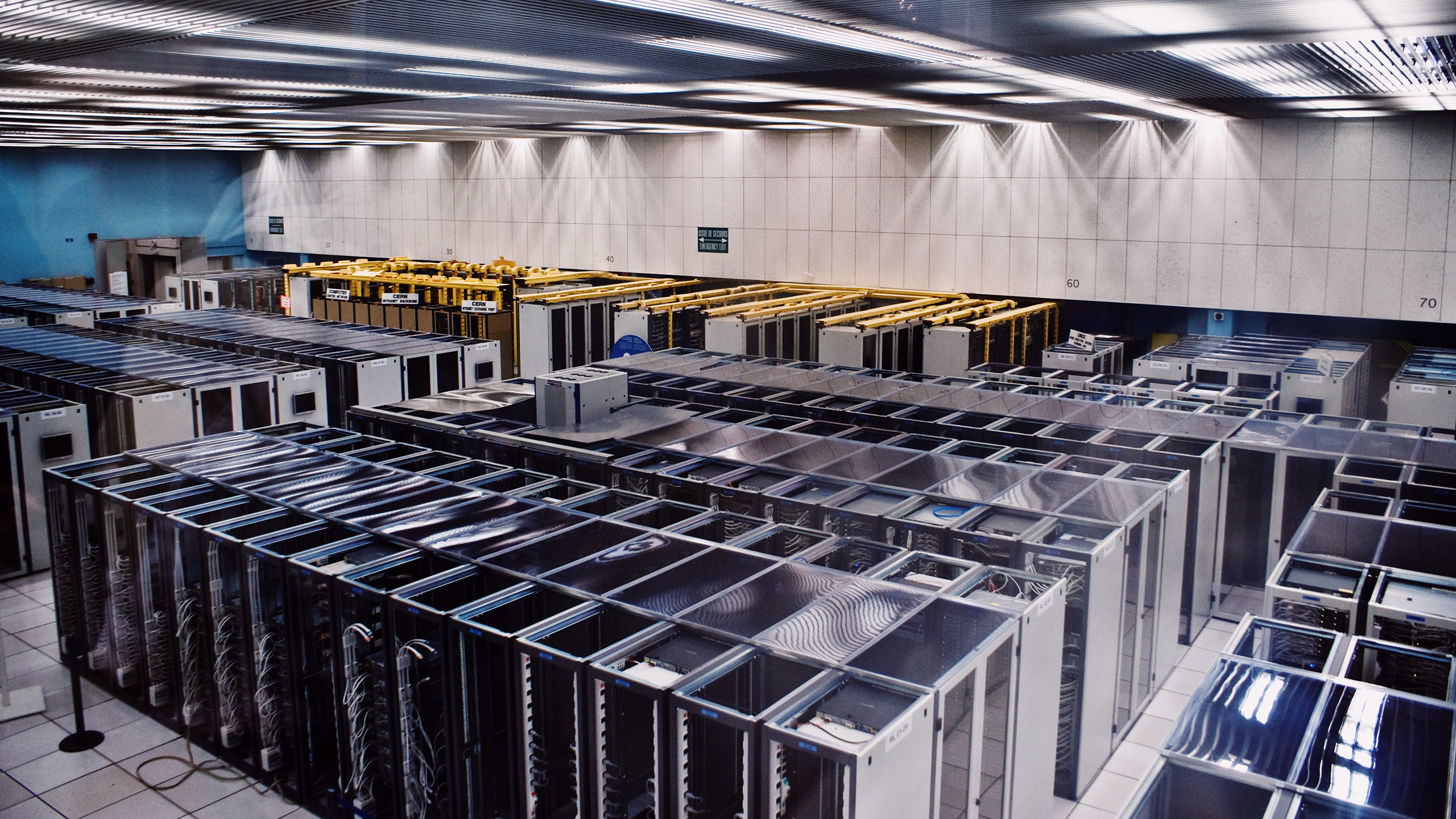 Photo of a data center server room