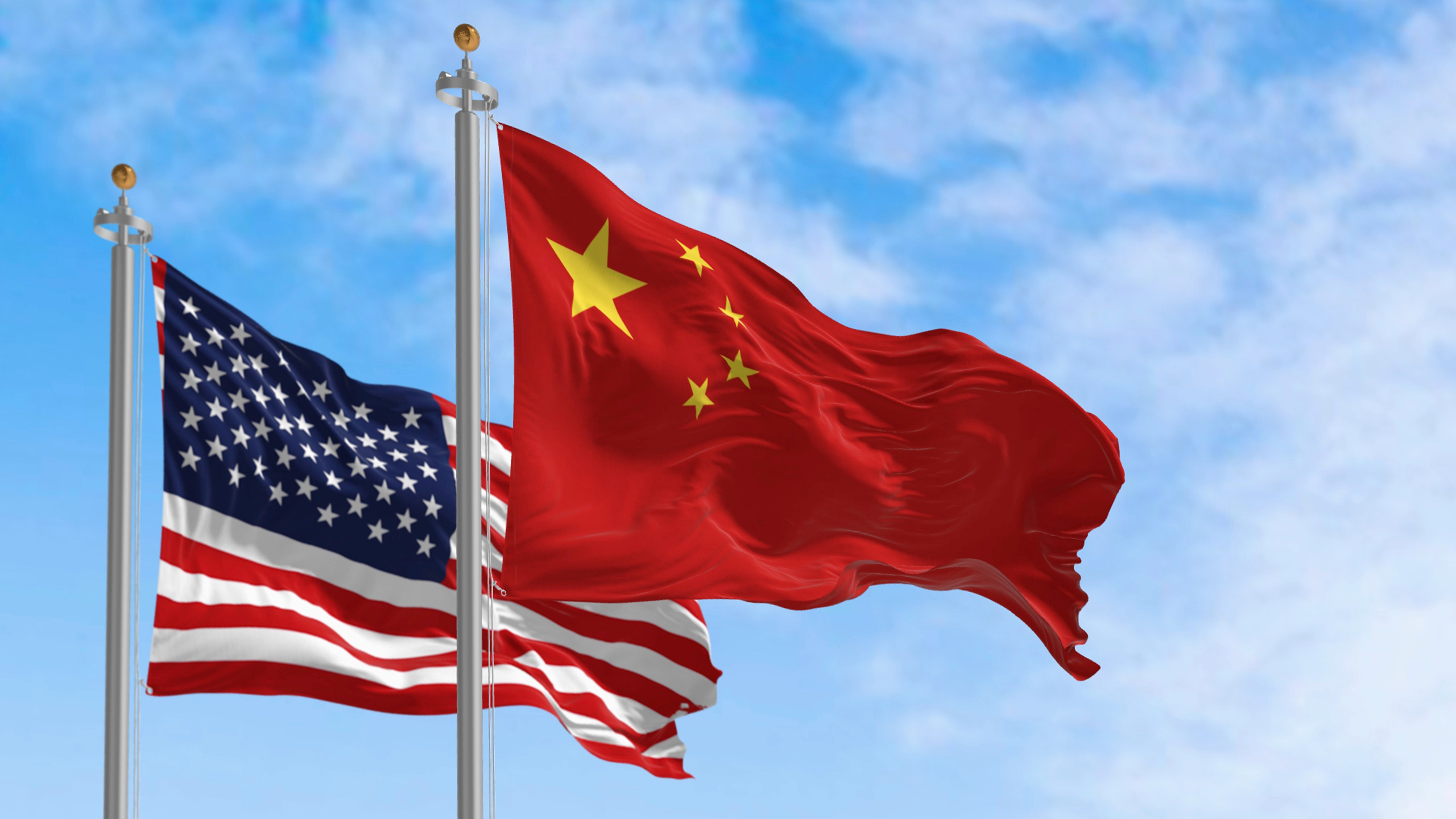Photo of US and China flags